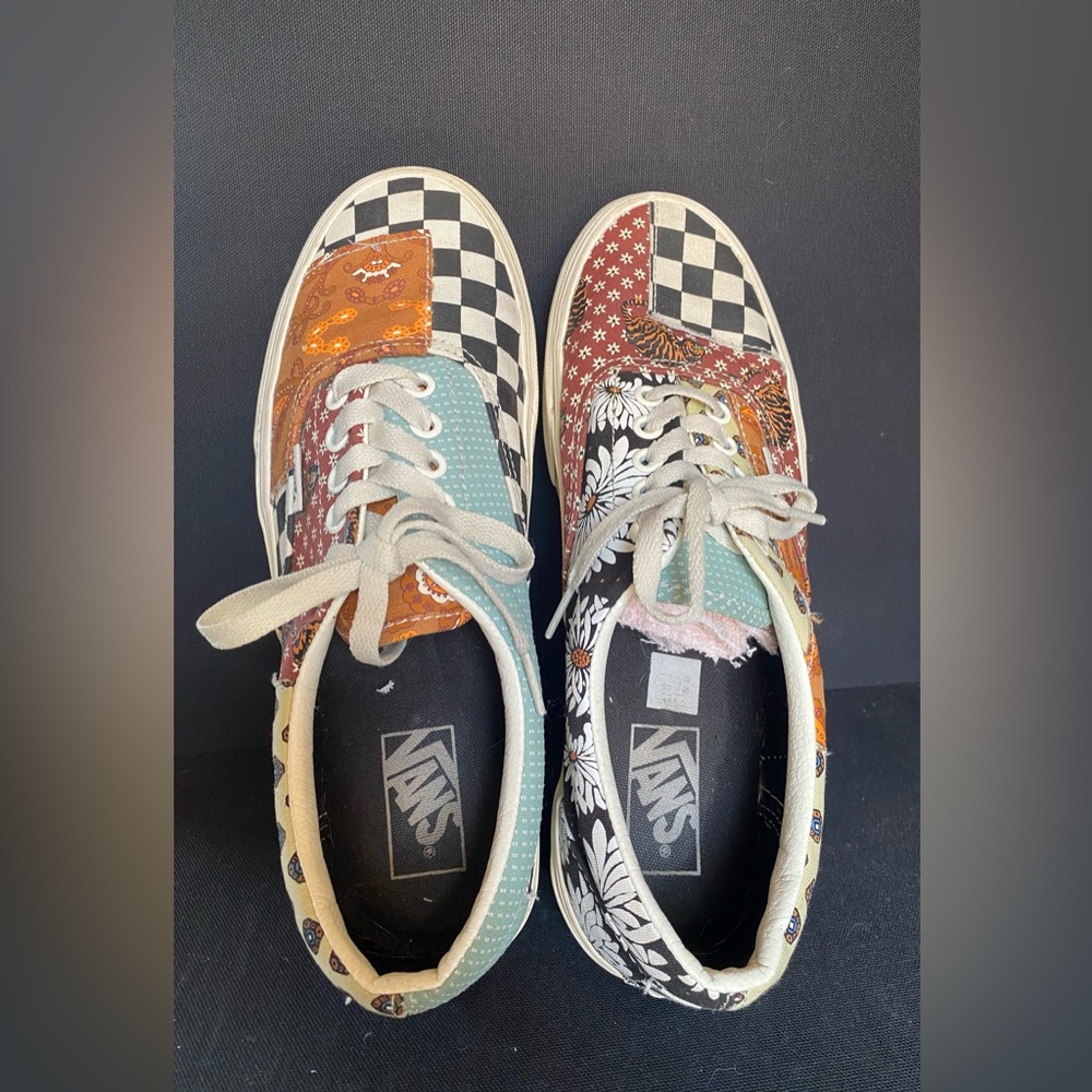 Vans Era Low Tiger Patchwork Multicolor Sneakers Unisex M8.5 W10 - Picture 5 of 6